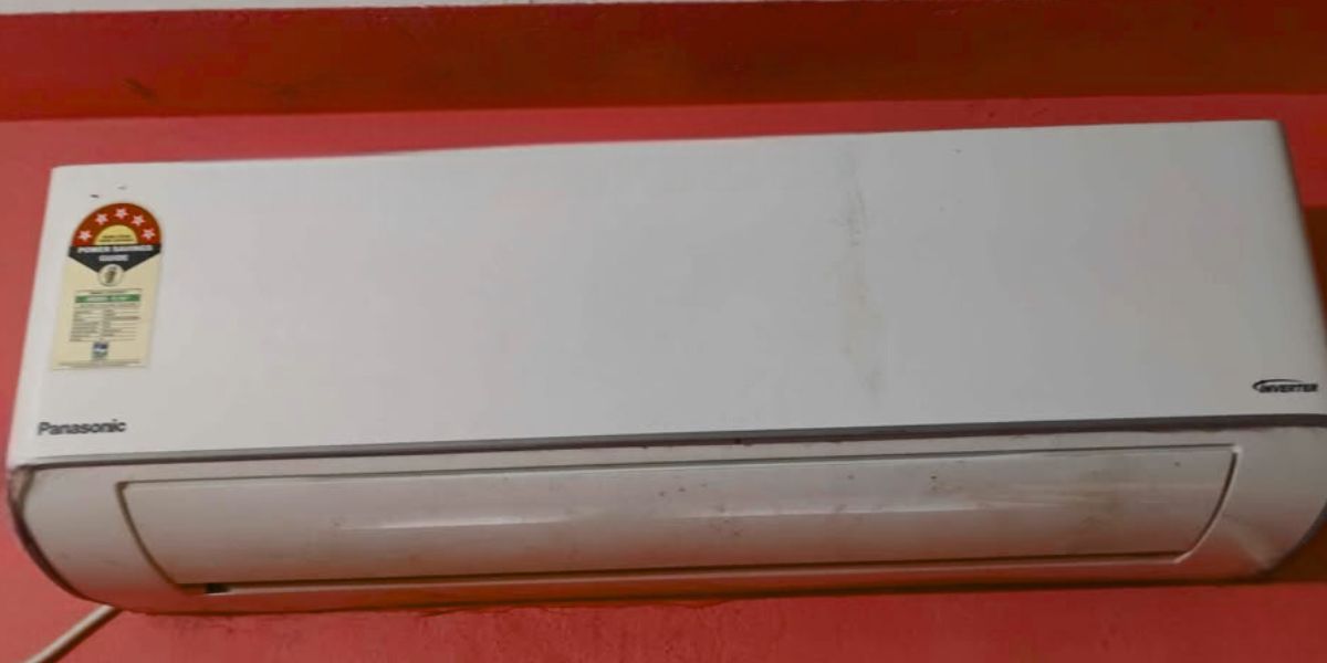 Installed Panasonic 2 ton 5 star split air conditioner indoor unit, model CS/CU-NU24AKY5W, wall mounted